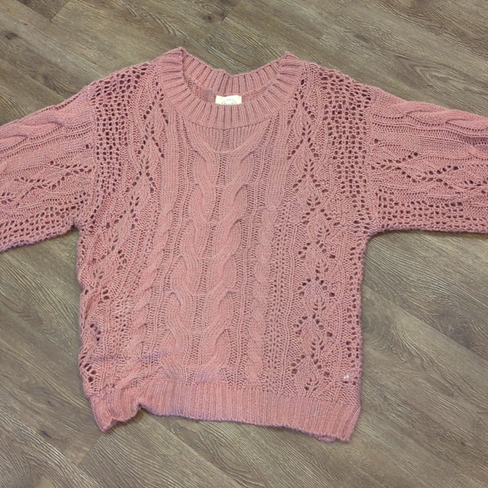 Golden Hour Bubble Sleeve Sweater Dress- Mauve, Size S, EUC